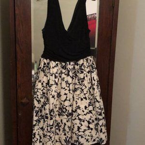 London Times Brand Black and Creme/ Black Dress